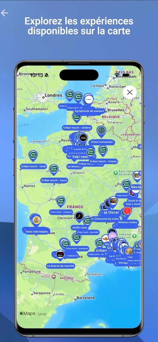 Screenshot of the BeHype map