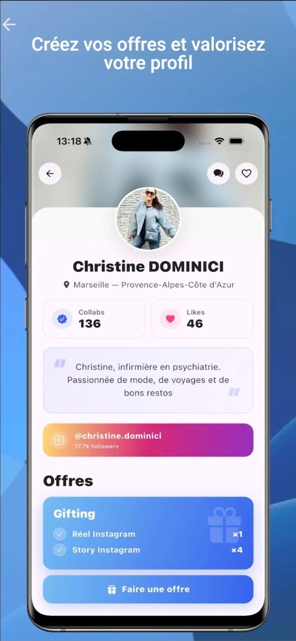 Screenshot of a BeHype creator profile