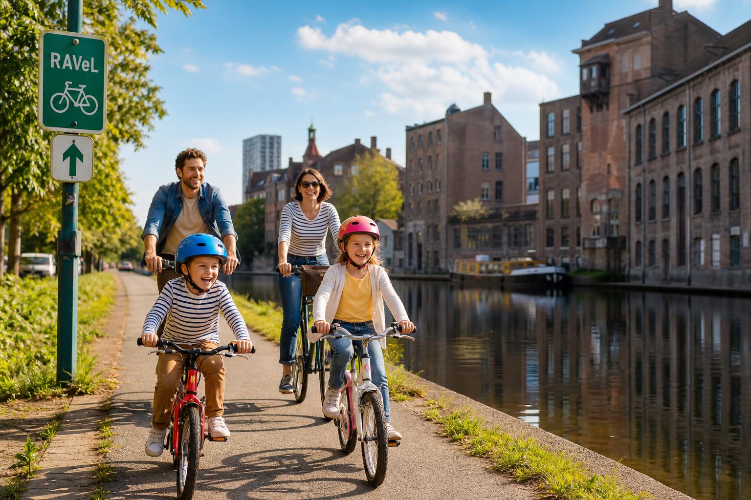 Une balade à vélo en famille le long du canal, sans stress et sans voiture. — Bruxelles
