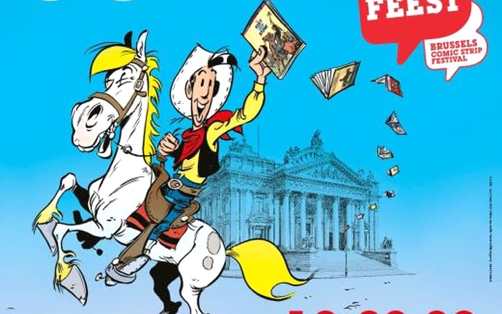 Official visual for the 2026 Comic Strip Festival at Brussels Bourse