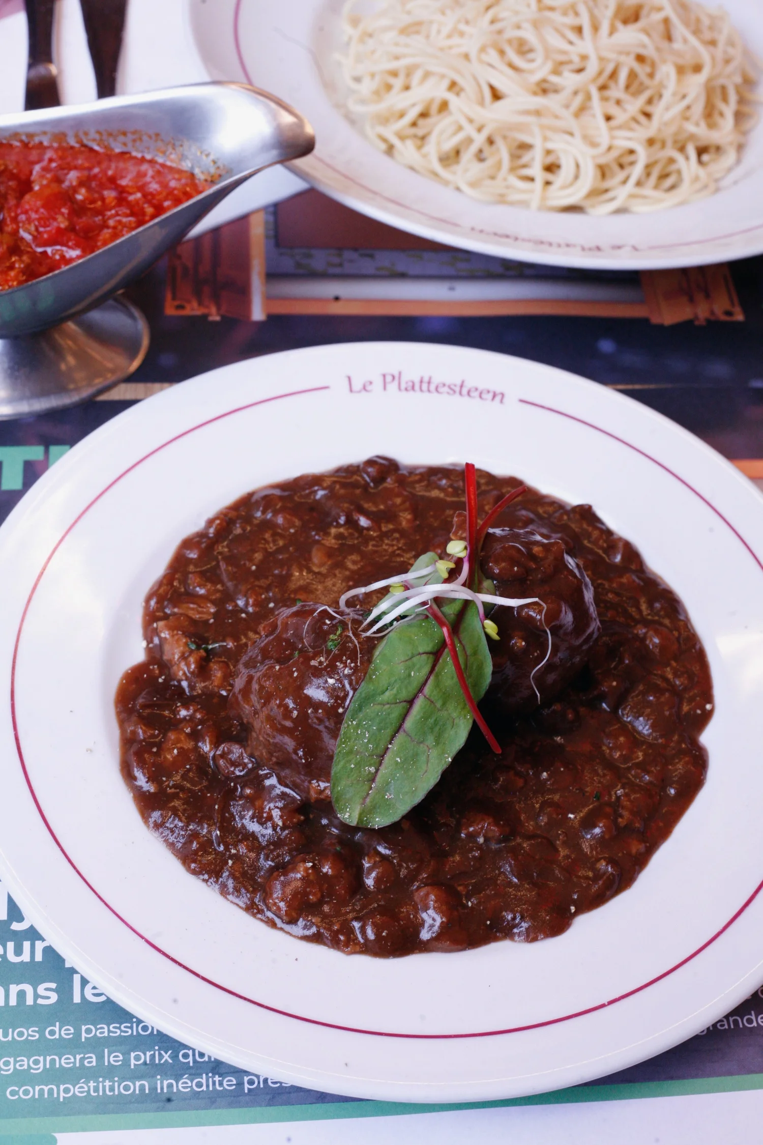 Flemish carbonnade served at Plattesteen in Brussels