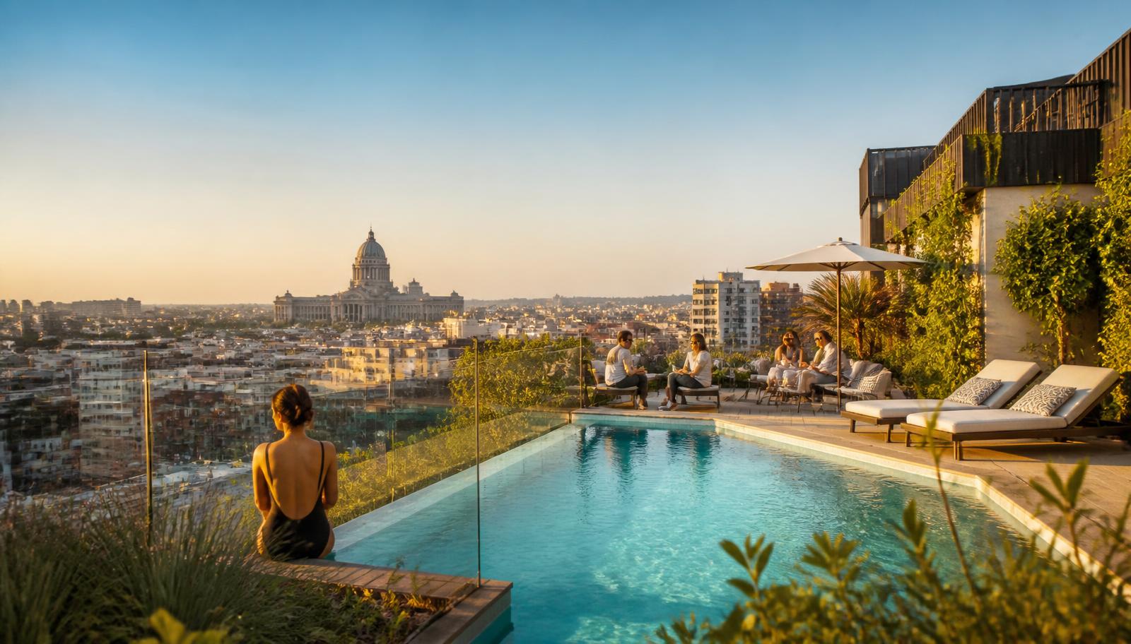 Perché, le rooftop avec piscine posé sur l’hôtel JAM à Saint-Gilles