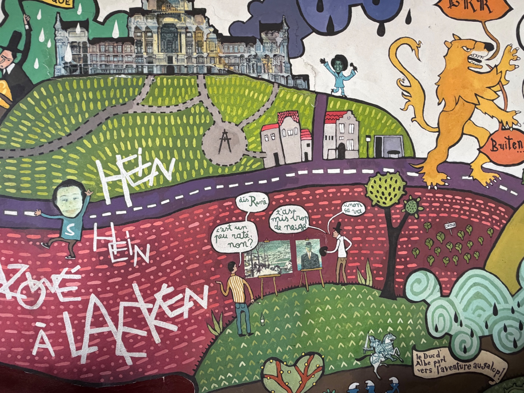 Détail de la fresque consacrée à Bruxelles